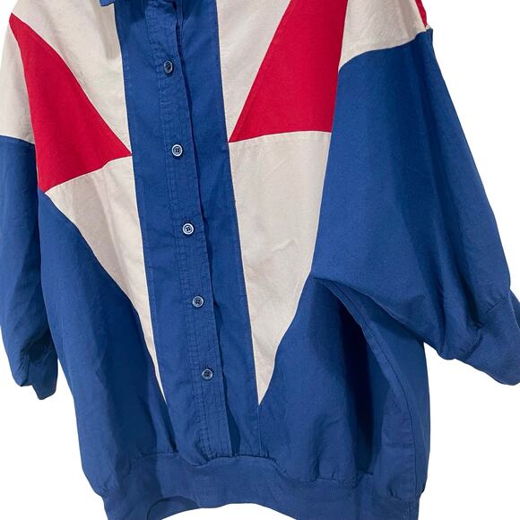 Vintage 90s Western Geometric Batwing Button-Up Top - Size XL - Picture 4 of 10